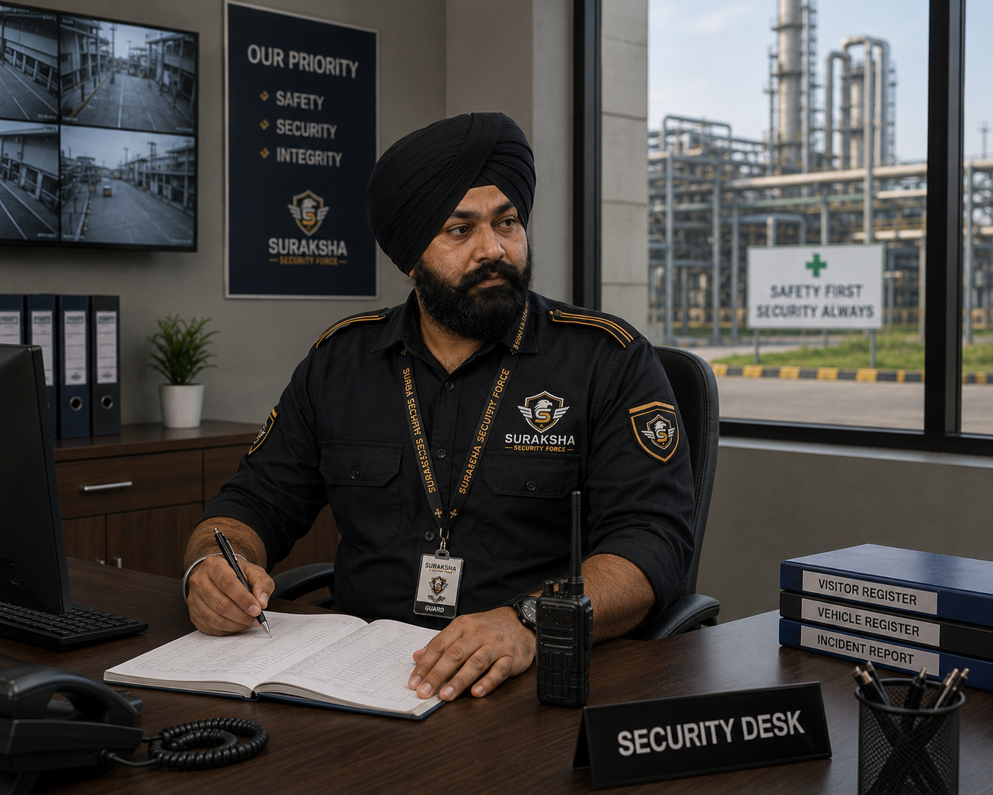 Industrial security team at a site